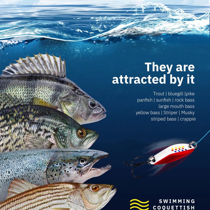 THKFISH Fishing Lures Trout Lures Fishing Spoons Lures for Trout Pike Bass Crappie Walleye Color A 1/4oz 5pcs - Image 4